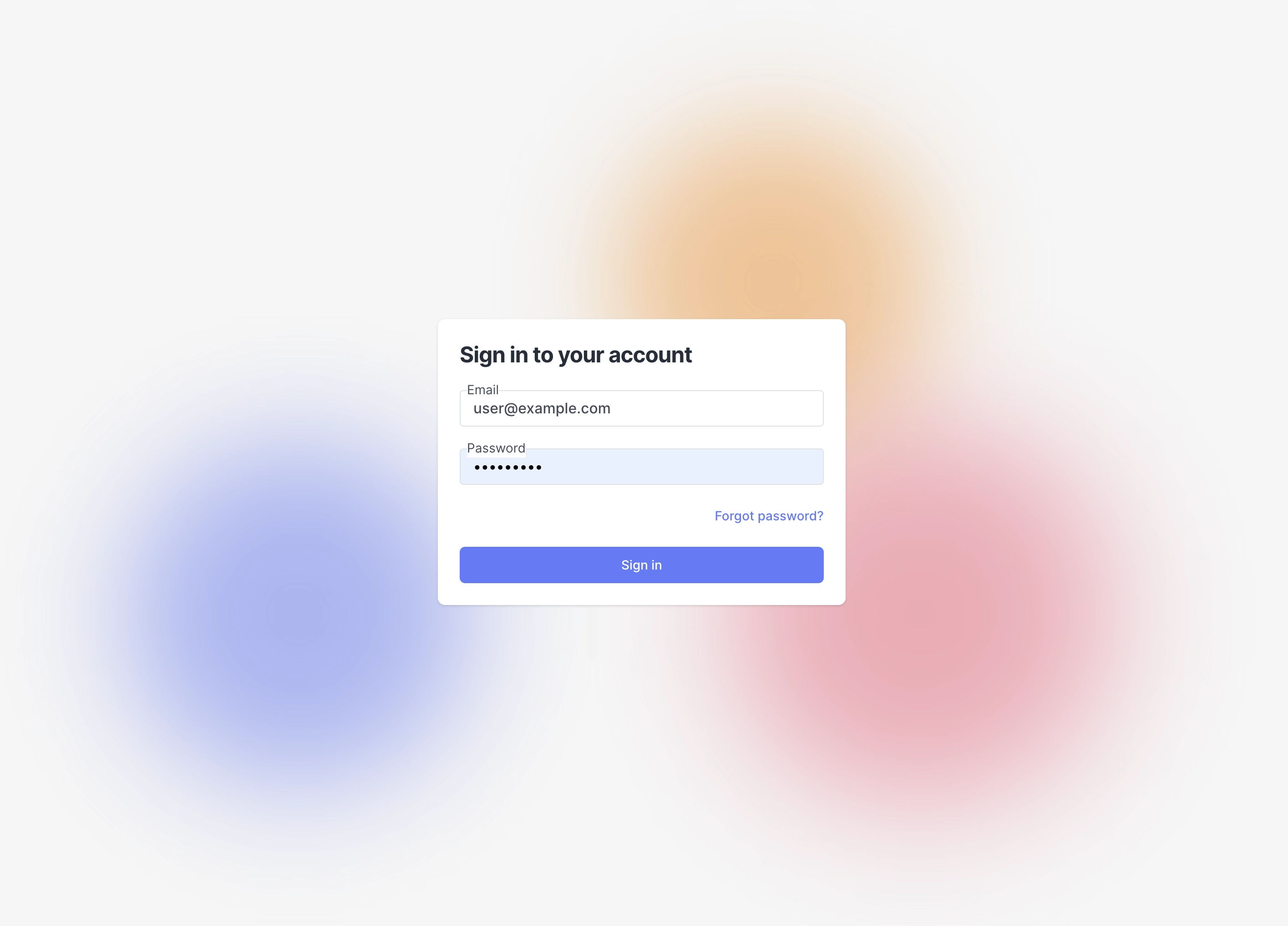 Login form